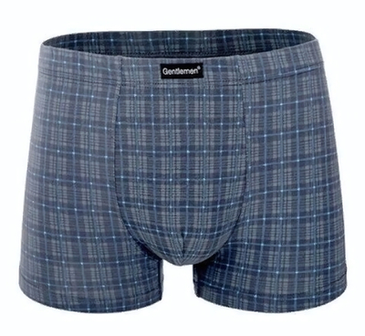 Мужские трусы-боксеры plus size из клетчатого хлопкового полотна (Размер: XXXL) (Цвет: серый)