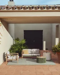 Уличный диван Menfi из массива акации и зеленой веревки, 136 см