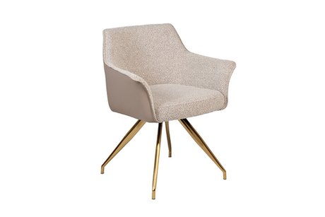 Стул обеденный поворотный 56x63x79см Garda Decor бежевый букле