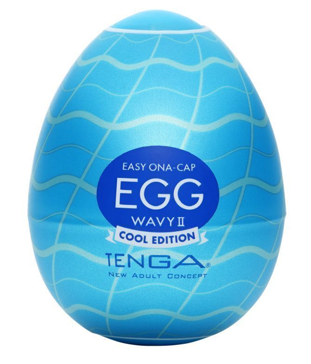 Мастурбатор-яйцо с охлаждающей смазкой EGG Wavy II Cool (Цвет: нежно-голубой)