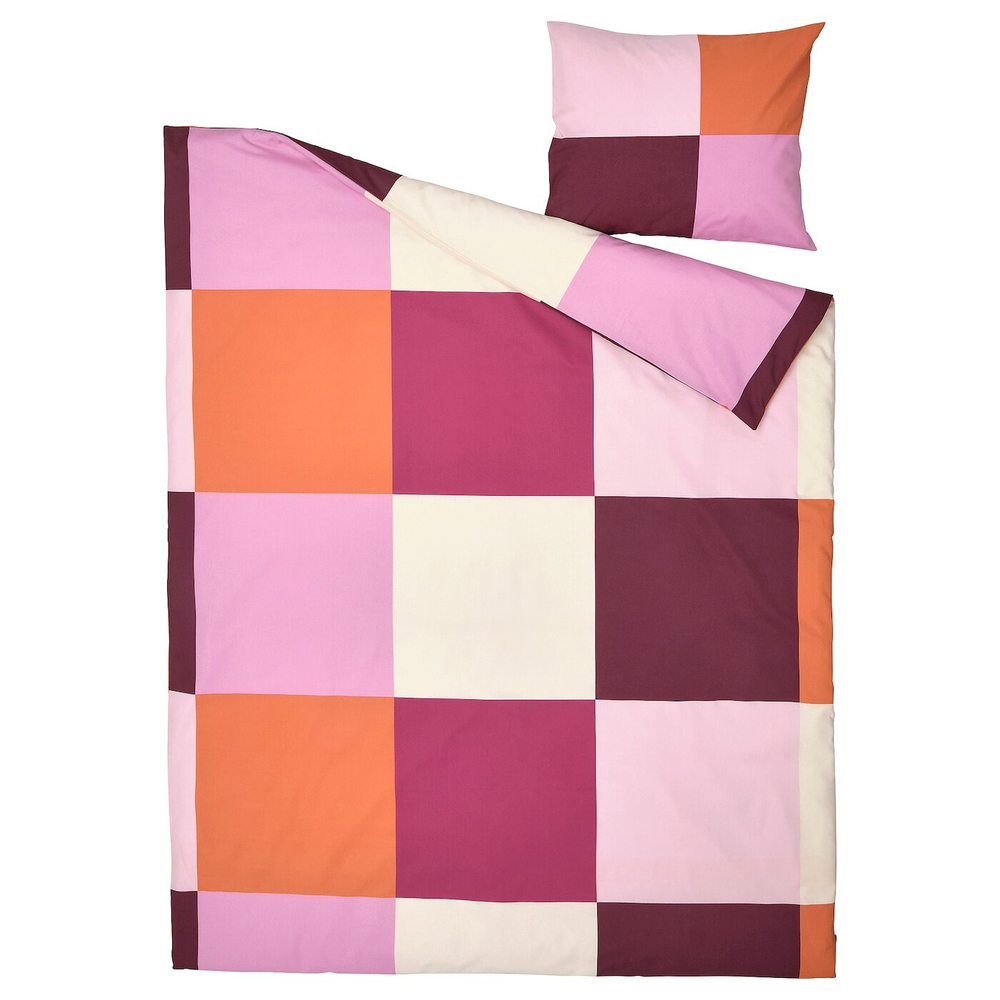 IKEA BRUNKRISSLA  (ИКЕА БРУНКРИССЛА)  -  Пододеяльник и наволочка, розовый, 150x200/50x60 см