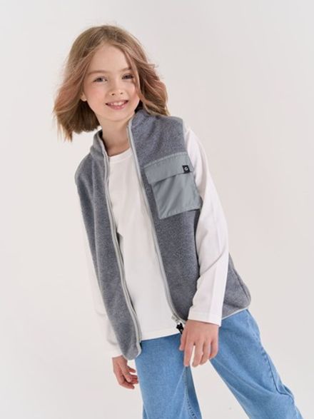 Жилет флисовый "Серый меланж" 7+