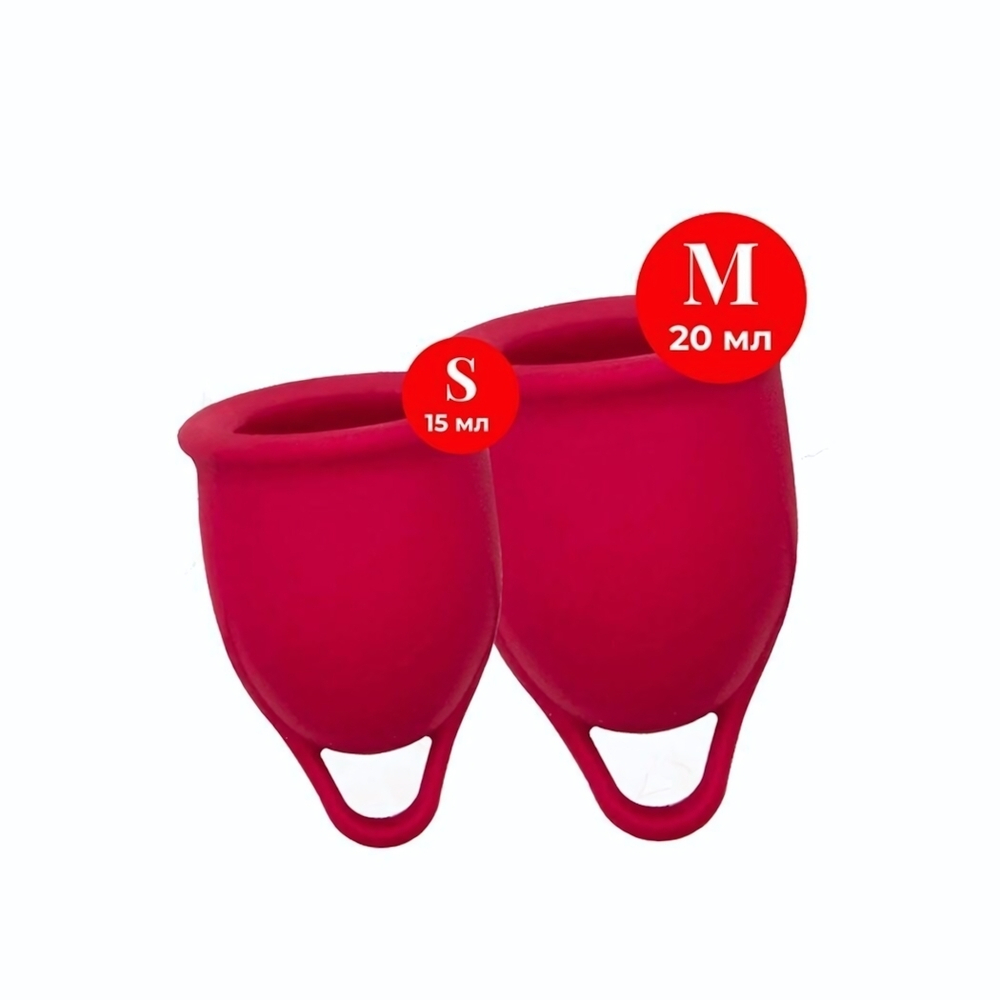 Набор из 2 красных менструальных чаш Iona (Цвет: красный)