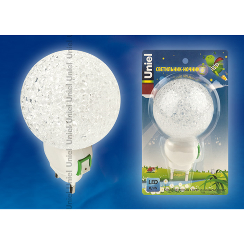 DTL-309-Шар/WHITE/1LED/0,1W Светильник-ночник. Выключатель на корпусе. Блистер