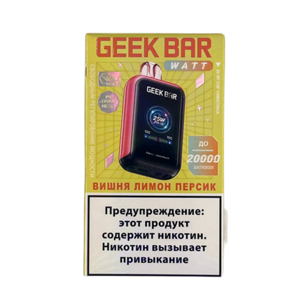 Geek bar Watt Вишня лимон персик 20000 затяжек 20мг (2%)