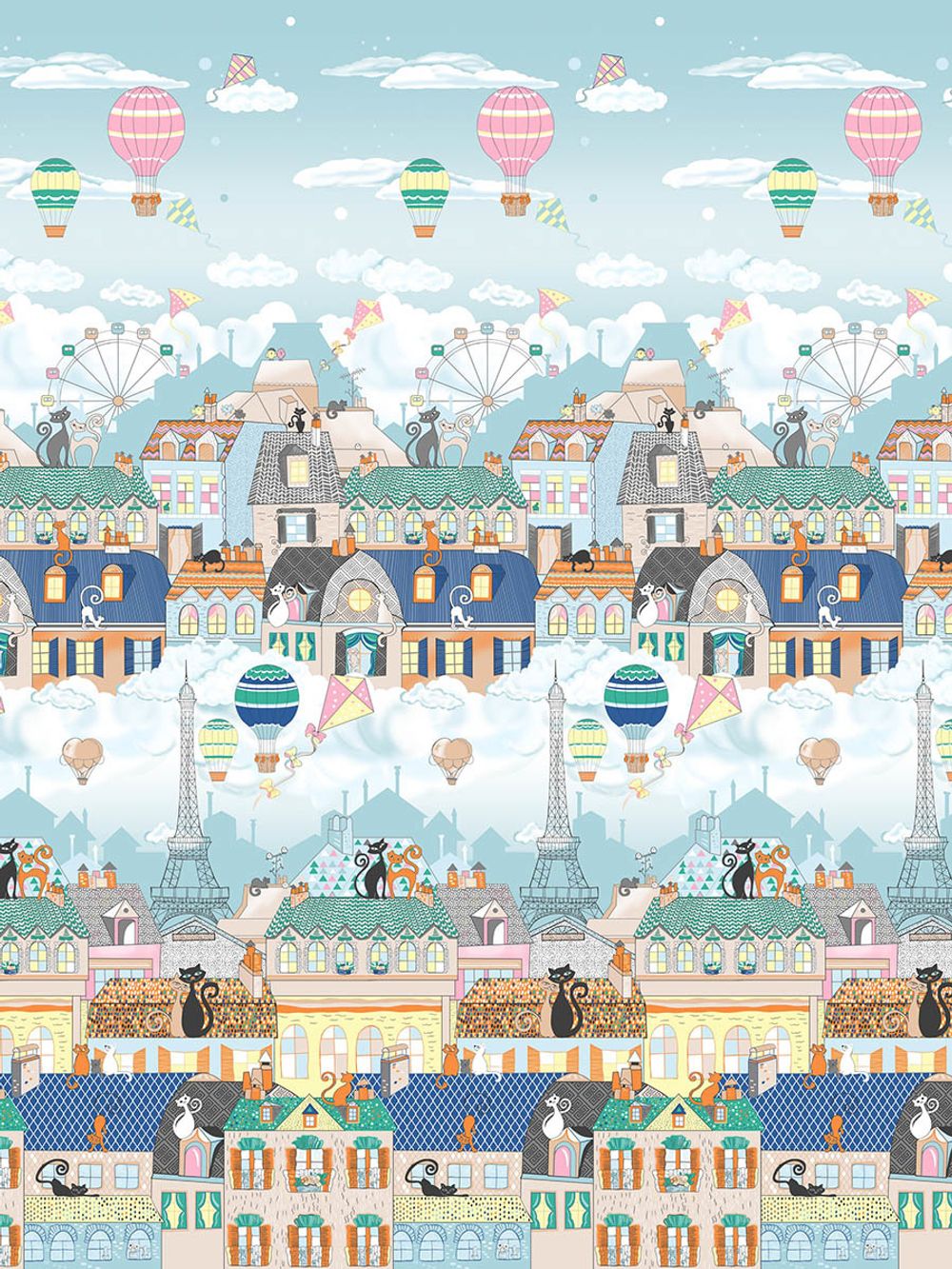 Наволочка комплект 2шт Сказка "Париж" 40х60 см, перкаль