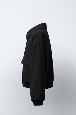 ZARA КУРТКА-БОМБЕР С КАРМАНАМИ, ЧЕРНЫЙ