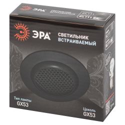 Встраиваемый светильник под лампу GX53 ЭРА KL111 BK черный матовый