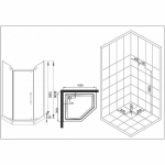 Душевой уголок Esbano ESR-8170 ESUGR8170 100х100 стекло прозрачное/профиль хром