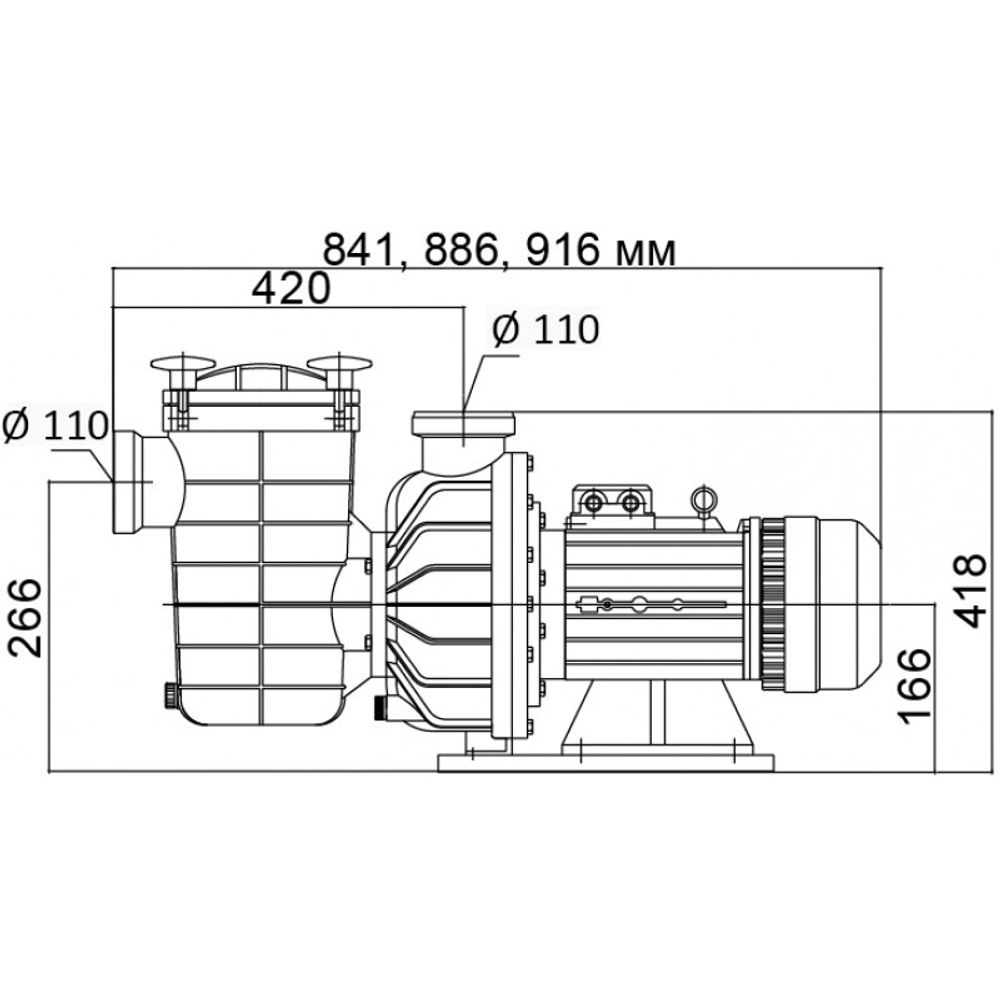 Насос FCP-7500B с префильтром 107-130м³/час(14-10м), 3ф/380В, 8,62/7,5 кВт