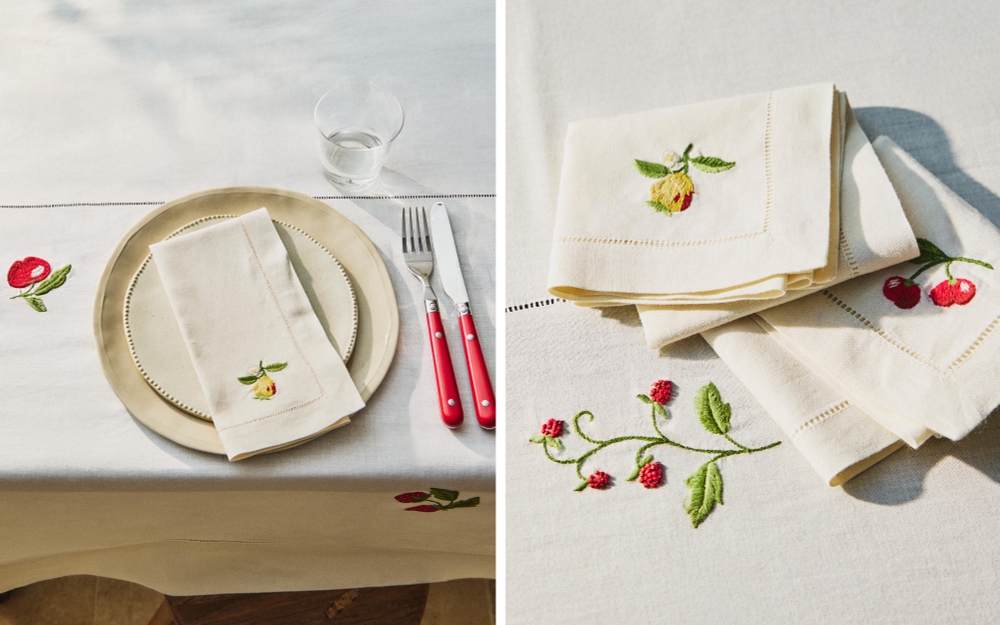 Zara Home скатерть из смесовой ткани, вышивка, 250 170 см