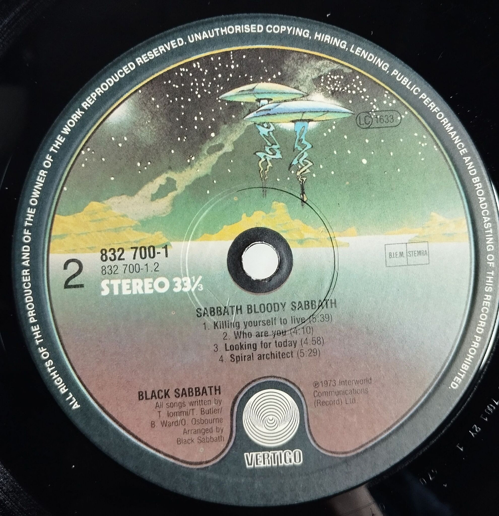 Винтажная виниловая пластинка LP Black Sabbath Bloody Sabbath (Holland 1987)