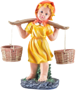 Фигура садовая Девочка с коромыслом с корзинами