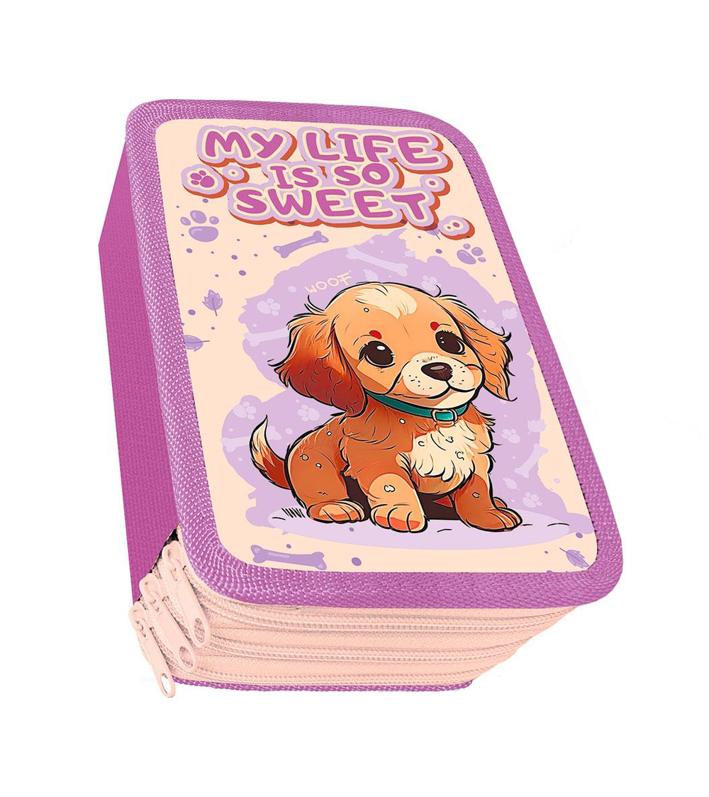 Пенал 3 секц. большой тканевый торец 190/105 "Щенок Чарли" (Пчёлка)