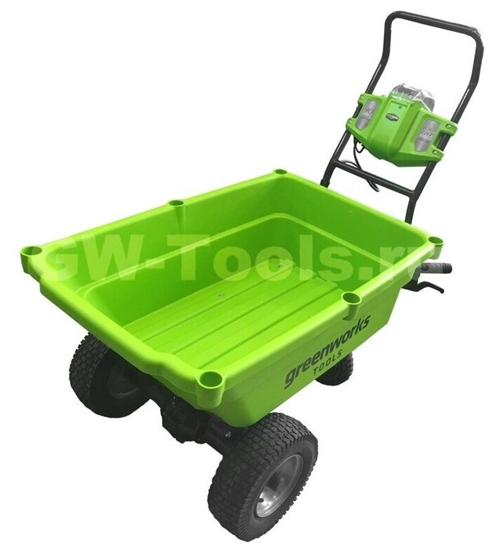 Тележка садовая аккумуляторная самоходная GREENWORKS G40GC 40В,106л,без АКБ и ЗУ (7400007)