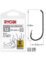 Крючок рыболовный RFH-4580 №12 ( 2 упк по 10шт)