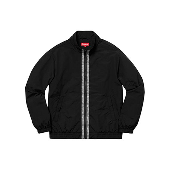 Supreme SS18 Classic Logo Taping Track Jacket Black