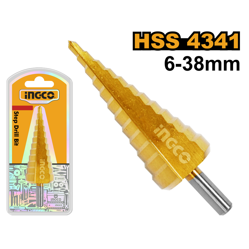 Сверло ступенчатое INGCO AKSDS63803 INDUSTRIAL 6-38 мм
