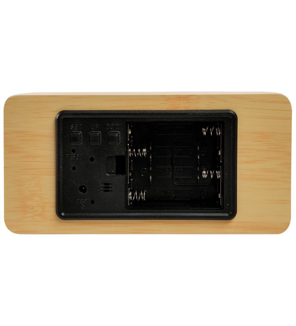 ЯЛ-07-09/ 5 Часы электронные (жёлтое дерево с синей подсветкой)