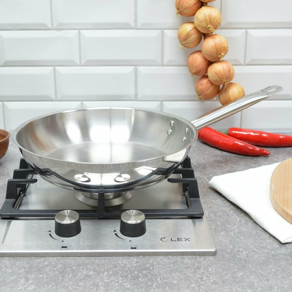 Сковорода 28см Общепит без крышки, корпус 0,6мм индукция ТРС 3,5мм