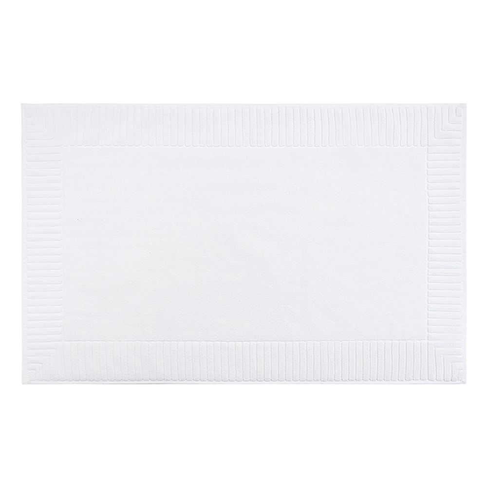 Коврик для ванной с фактурным бортиком белого цвета из коллекции Essential, 50х80 см