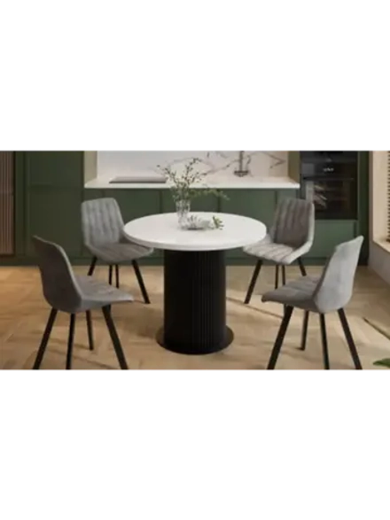 Стол кухонный Стекло глянцевое белое 100(135)х100х76 см