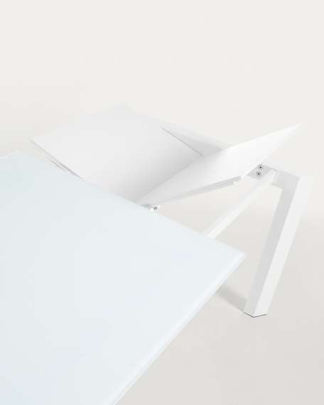 Стол обеденный Atta 120(180)x80 белое стекло