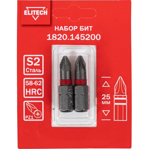 Набор бит ELITECH PZ1*25мм 2шт   1820.145200