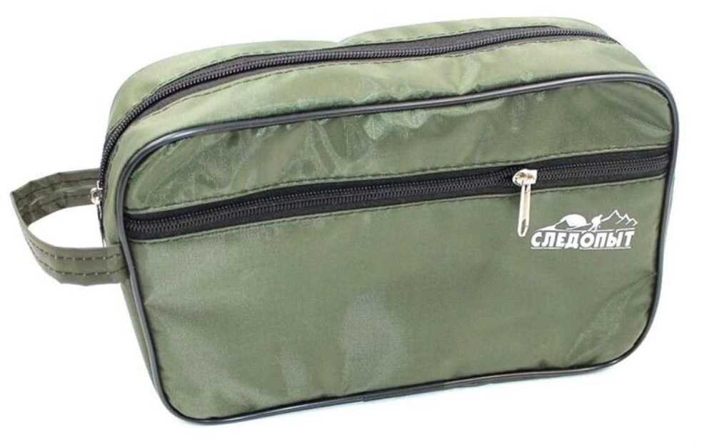 Косметичка Следопыт "Сумка" 16х25х8 см, цв. олива Oxford, с карманом PF-BC-09D