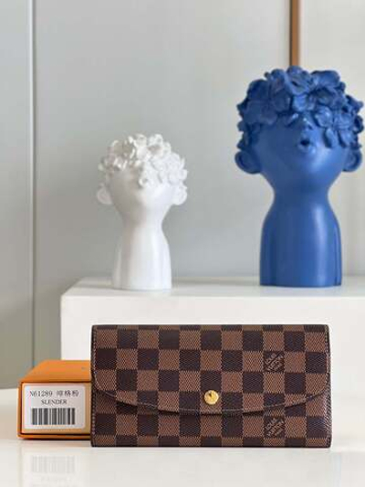 Louis Vuitton Wallet Damier Ebene/ Red