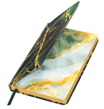 Ежедневник датированный 2026 А5 138x213 мм, BRAUBERG "Vista", под кожу, твердый, "Green marble", 117456