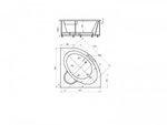 Ванна акриловая угловая КАЛИПСО 146х146 AQUATEK (с каркасом и фронтальной панелью)