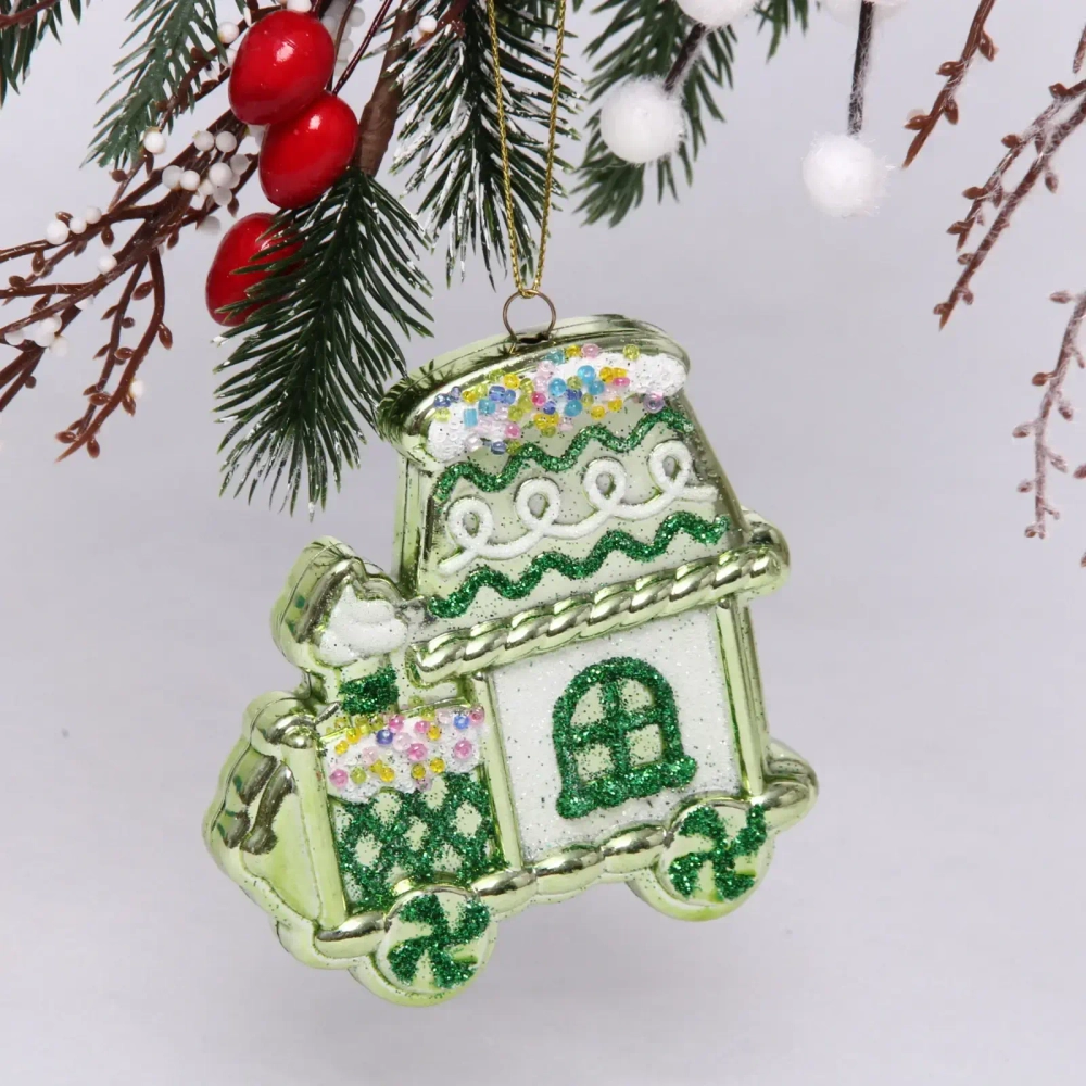 Ёлочная игрушка «Пряничная машина» 9,5*2*10,5 см, зеленый