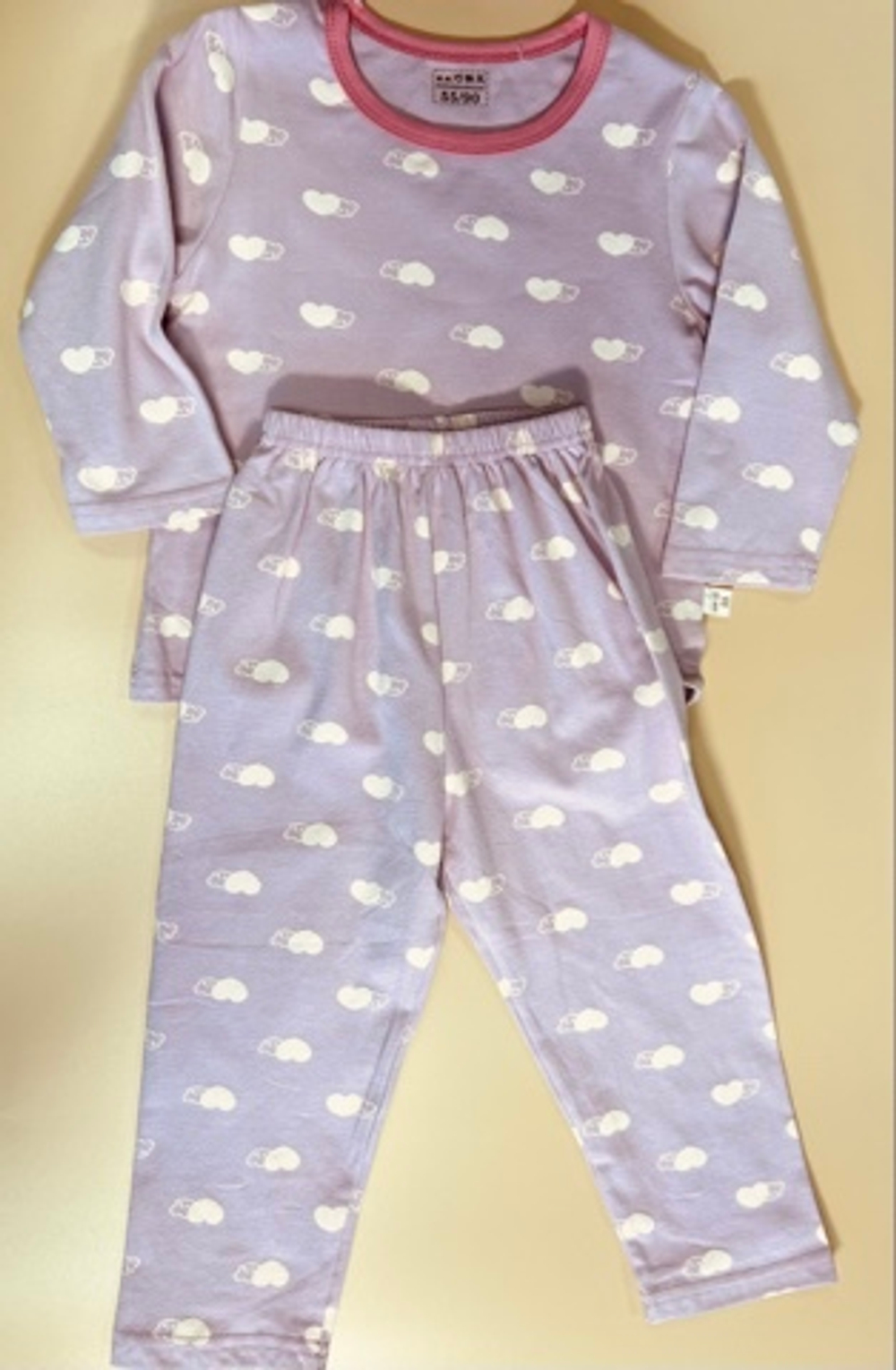 Пижама для девочки розовая из хлопка-бамбука