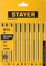 STAYER 140 мм, 10 предм., набор надфилей, Professional (16011-H10)