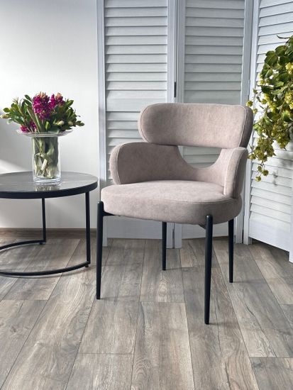 Стул VALTER AR627-11B Молочный, ткань / Черный каркас