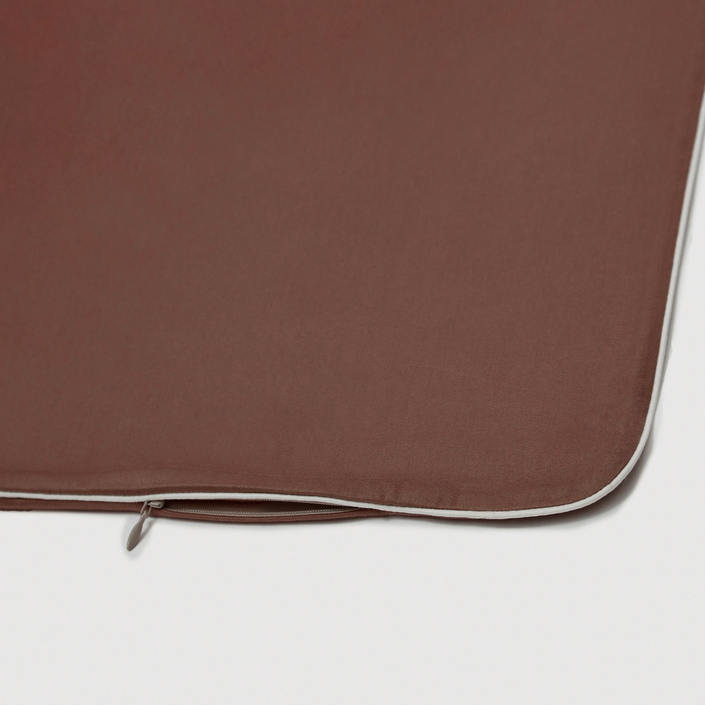 Постельное белье 2 спальное евро Сlaire&Caroll Lune коричневое с бежевым кантом