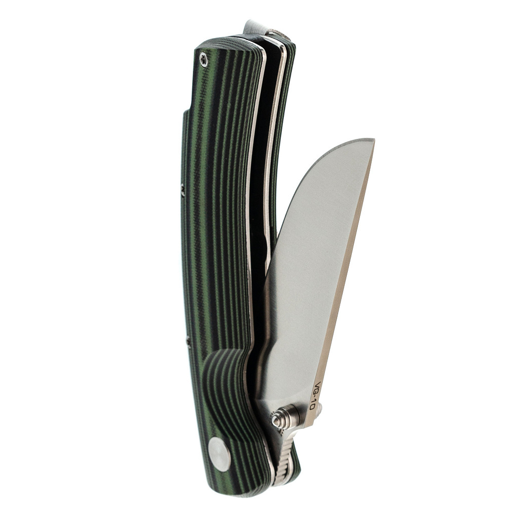 Нож складной Кузница Семина "Аляска" сталь VG10 рукоять черно-зеленая