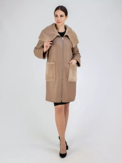 Дубленка натуральная с капюшоном длинная Турция