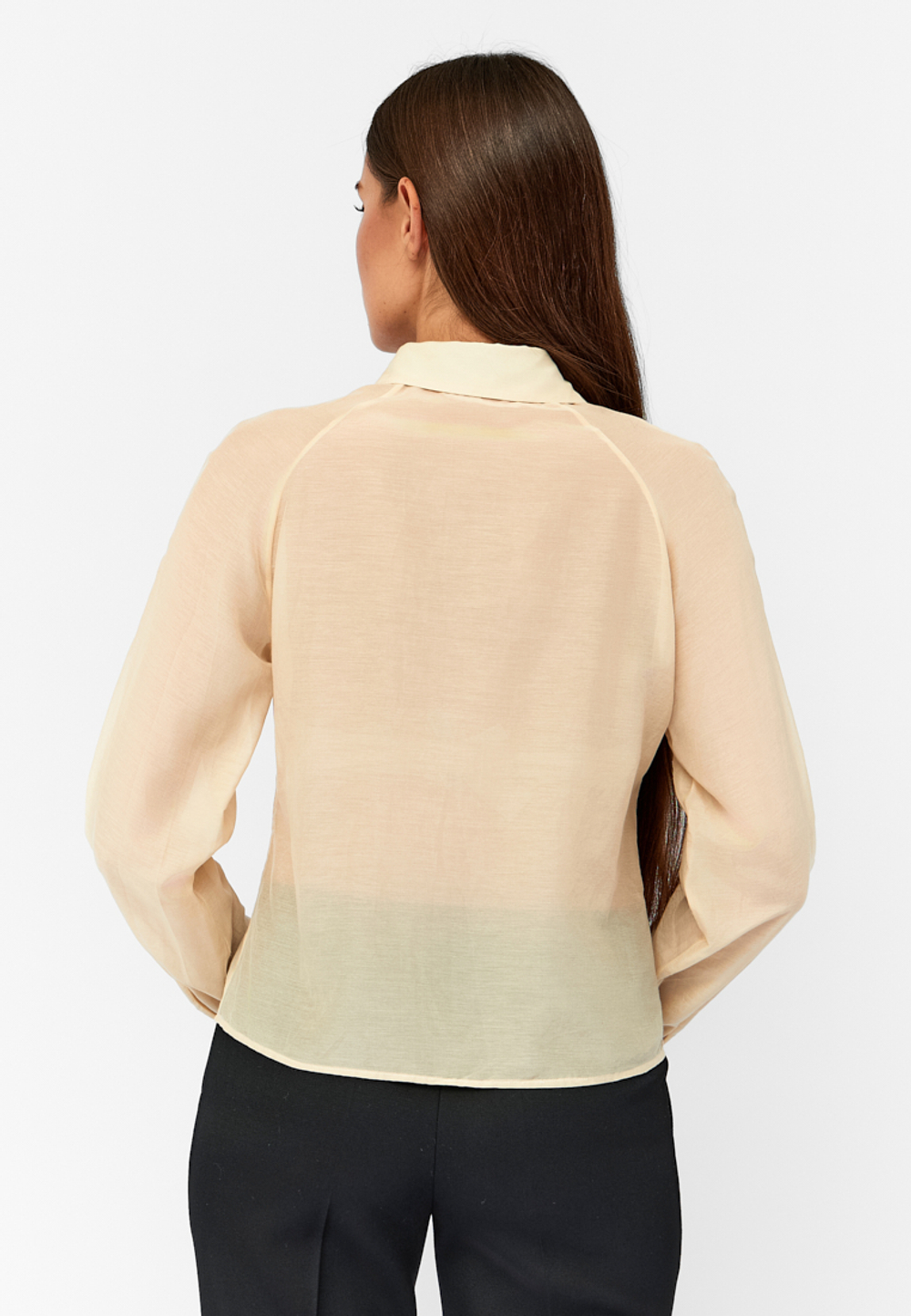 Блуза ORNELLA из итальянского батиста с шелком кремовая