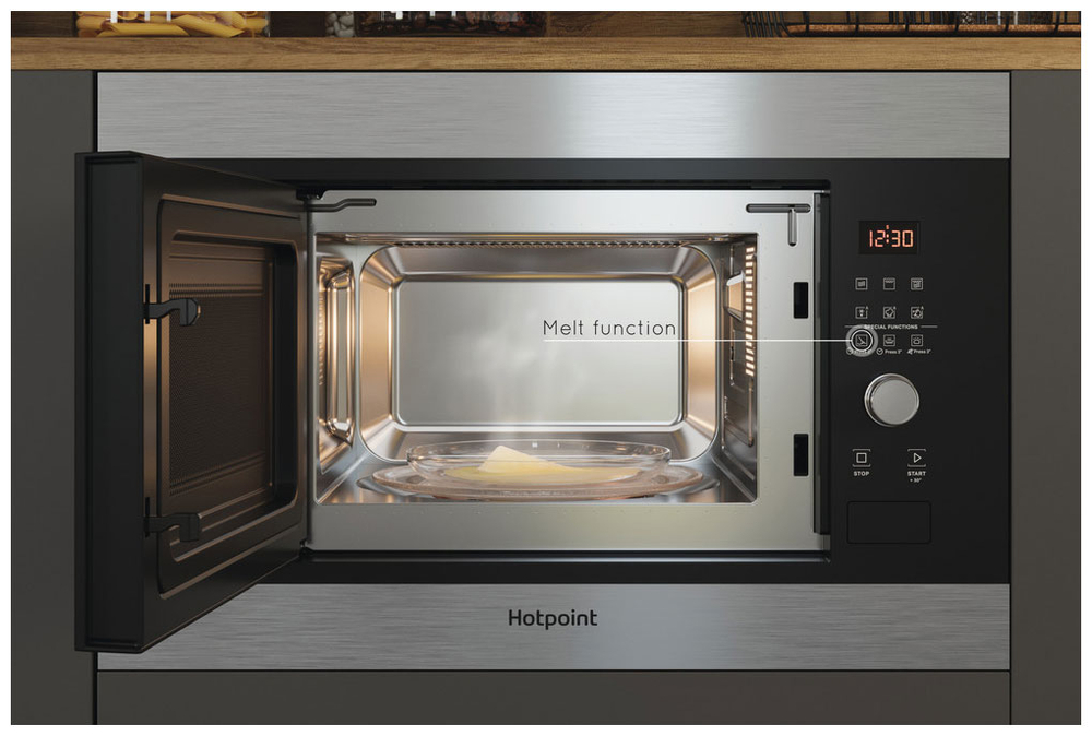 Встраиваемая микроволновая печь СВЧ Hotpoint MF20G IX HA, нержавеющая сталь