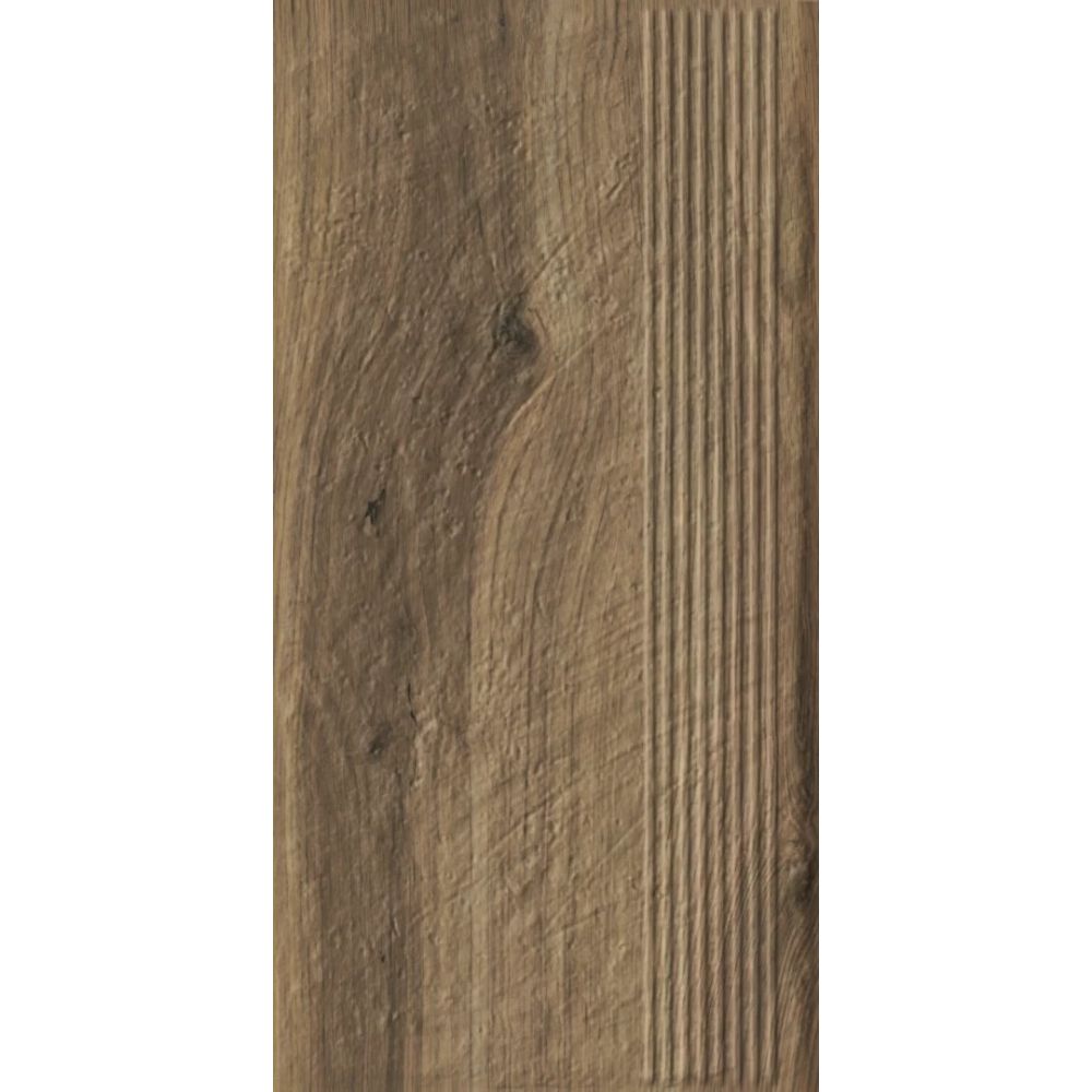 Paradyz Carrizo Wood - Ступень простая структурная с насечками 300x600