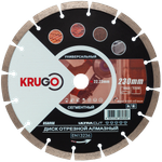 Диск алмазный сегментированный (кирпич, бетон, гранит) KRUGO 230x2,6x22,23x10mm, RSA09A
