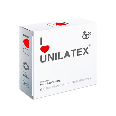 ПРЕЗЕРВАТИВЫ UNILATEX "ULTRA THIN" ультратонкие, 3 шт