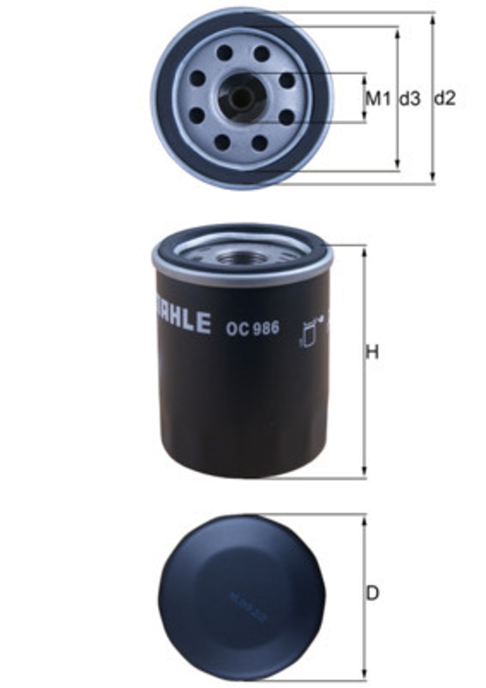 MAHLE - OC986-MAH - Oil Filter - Povrat artikla narucenog iz Njemacke nije moguc.