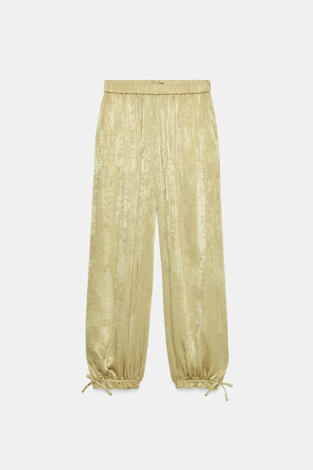 ZARA БРЮКИ-ШАРОВАРЫ С ЭЛАСТИЧНЫМ ПОЯСОМ, ОЛИВКОВЫЙ