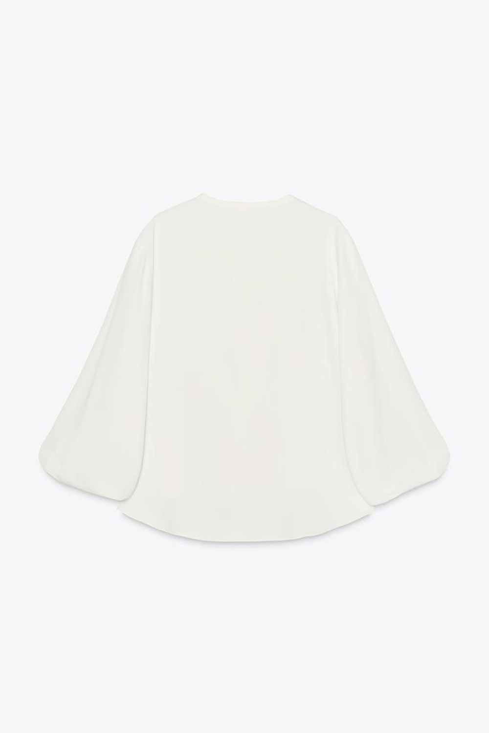 ZARA СТРУЯЩАЯСЯ БЛУЗА ИЗ КРЕПА, ЭКРЮ