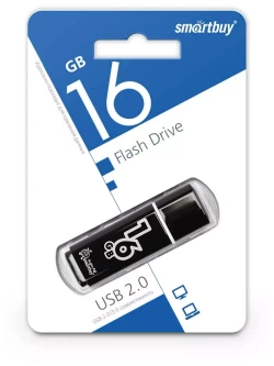Флешка 16-GB SmartBuy Glossy черный