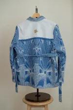 Куртка Soeurs с Белой Кокеткой на Поясе синяя