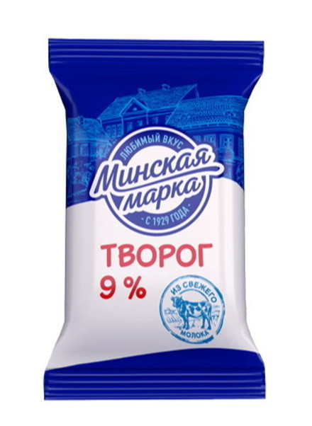 Творог "Минская марка" 9% 180г. Минск
